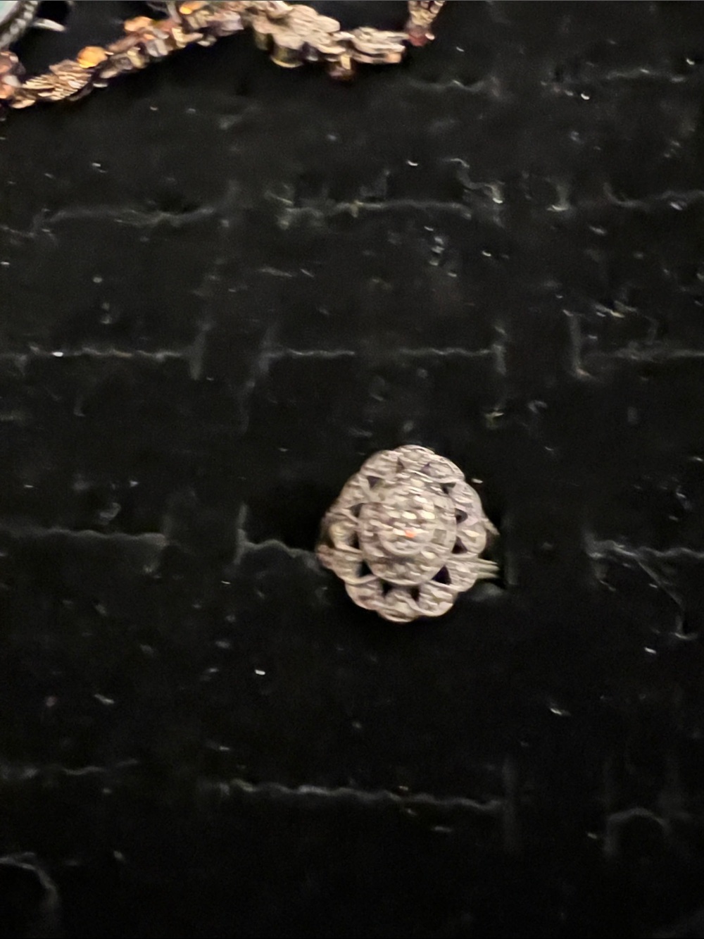 Sterling and Diamond estate Ring Unique and Timeless